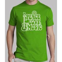 peace, love, music green