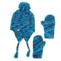 peter storm boys hat and glove set blue