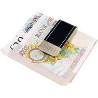 personalised faux leather money clip faux leather