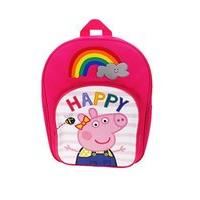 Peppa Pig Bee Happy Rainbow Arch Backpack With Pocket Fuchsia & White