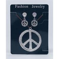 Peace Sign Necklace & Earrings