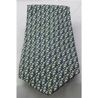 Petter Jones yellow and blue chain link patterned silk tie