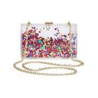 Perspex Sequin Box Clutch Bag