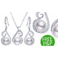 Pearl Necklace + Earring Set - FREE DELIVERY