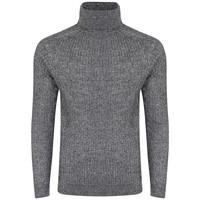 peyroux ribbed roll neck jumper in black dissident