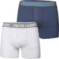 Perth Boxer Shorts in Vintage Indigo / Ice Grey Marl - Tokyo Laundry
