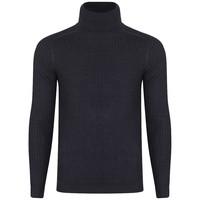 Peyroux Ribbed Roll Neck Jumper in Blue  Dissident