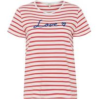 People Tree \'Love\' Stripe T-Shirt - Red