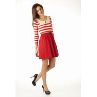 Peter Pan Stripe Belted Dress