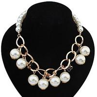 pearl chain necklace euramerican africa punk hypoallergenic statement  ...