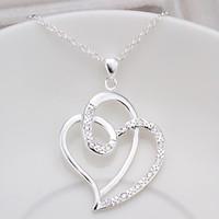 Pendant Necklaces Cubic Zirconia Copper Simulated Diamond Heart Heart White Jewelry Party Thank You Daily Valentine