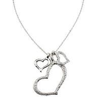 Pendant Necklaces Alloy Heart Heart Silver Jewelry Thank You Daily Valentine