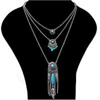 pendant necklace layered necklaces womens tassel alloy euramerican boh ...