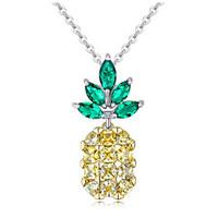 Pendant Necklaces Fine Jewelry Zircon Fruit Pineapple Elegant Ladys Girls Daily Statement Jewelry for Engagement Gift