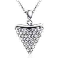 Pendants Sterling Silver Rhinestone Basic Heart Silver Jewelry Daily Casual 1pc
