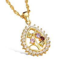 pendants gold plated simulated diamond alloy geometric basic fashion l ...