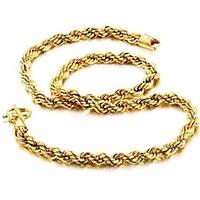 Personality Twist 18 K Gold Plating Man Necklace Christmas Gifts