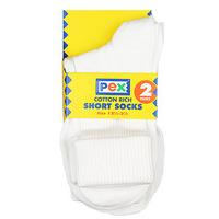 pex childrens treble cotton rich short school socks 2pp