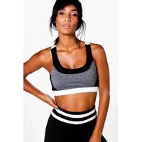 performance mesh detail sports bra white