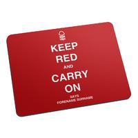 Personalised Nottingham Forest Keep Red Mouse Mat