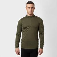 peter storm mens long sleeve thermal zip baselayer khaki