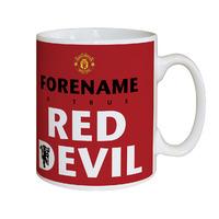 personalised manchester united red devil mug