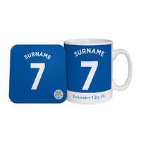 Personalised Leicester City Shirt Number Coaster & Mug Set