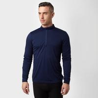 peter storm mens long sleeve zip neck thermal t shirt blue blue