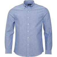 Peter Werth Mens Double Dot Oxford Button Collar Shirt Blue