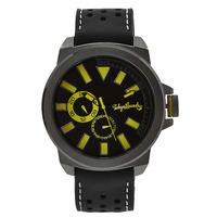 peyton analogue watch in black lime tokyo laundry