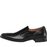 peter werth mens chisel leather tram slip on shoes black