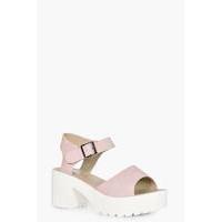 Peeptoe Two Part Cleated Sandal - pink