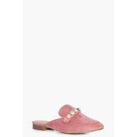 Pearl Strap Loafer Mule - blush