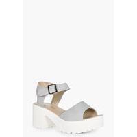 peeptoe two part cleated sandal stone