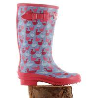 peter storm girls geese wellies mid blue mid blue