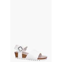 Peeptoe Footbed Mini Wedge - white