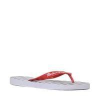 peter storm womens stripe flip flops red red