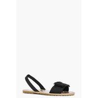 Peeptoe Sling Back Beach Sandal - black