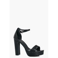 Peeptoe Platform Heels - black