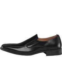 Peter Werth Mens Chisel Leather Tram Slip On Shoes Black