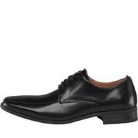 Peter Werth Mens Chisel Leather Lace Up Tram Shoes Black