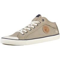 pepe jeans industry earth mens shoes high top trainers in beige