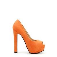 Peep Toe Suedette Heel Shoes