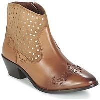 pepe jeans dina studs womens mid boots in brown