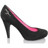 pepe jeans youth shoe heel womens court shoes in black