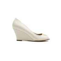 Perfect Flora Satin Peep Toe Wedge
