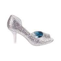 Perfect Silver Glitter Peep Open Waist