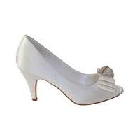 Perfect Peep Toe Bow/Diamante Trim Court