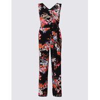 per una floral print jumpsuit with belt