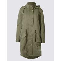 Per Una Cotton Blend Embroidered Parka